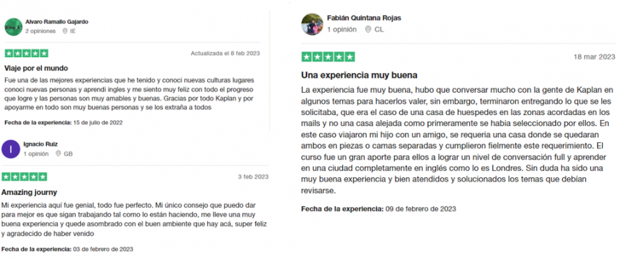 Reseñas en Trustpilot