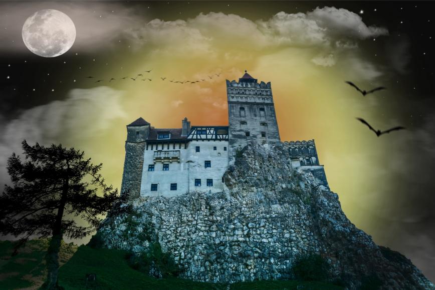 A Dracula-style castle