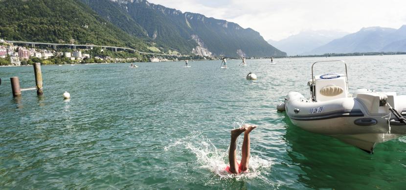 student swimming in montreux