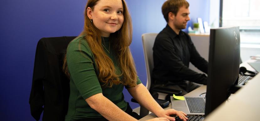 Staff working on their computer