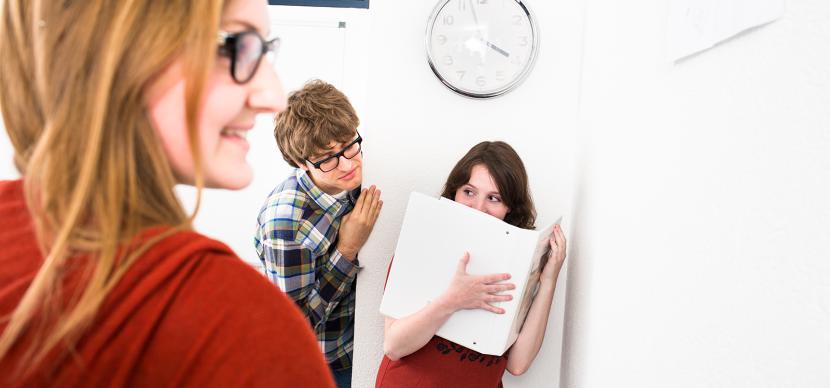 students having fun in a classroom