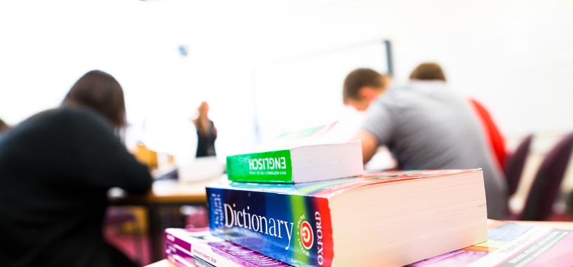 course books on a table