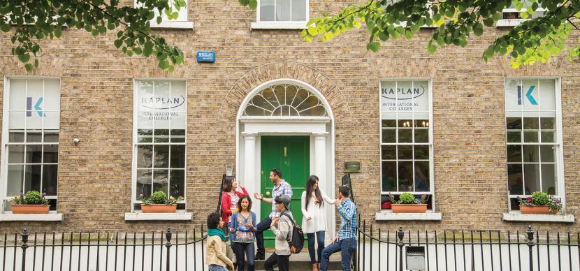 students in front of dublin school