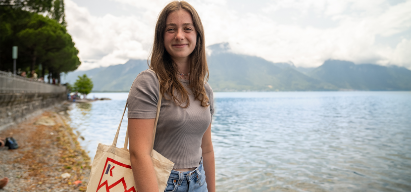 students in front of lake in montreux