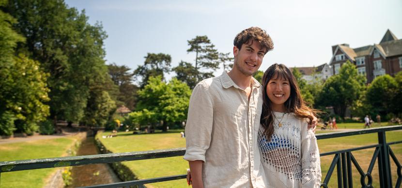 two students in Bournemouth