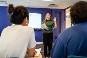 students listening to teacher