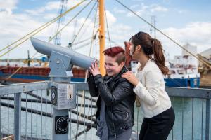 Two student in the Bournemouth pier