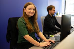 Staff working on their computer