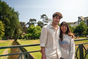 two students in Bournemouth