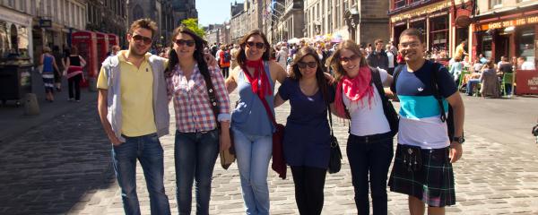 students on the royal mile