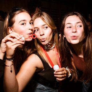 students at a party