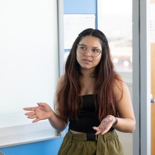 student in a classroom