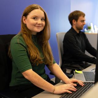 Staff working on their computer