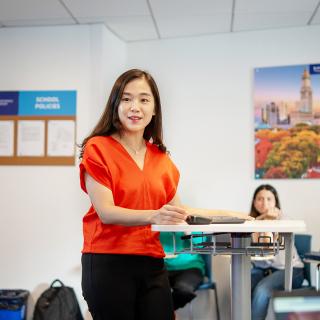 teacher in a classroom