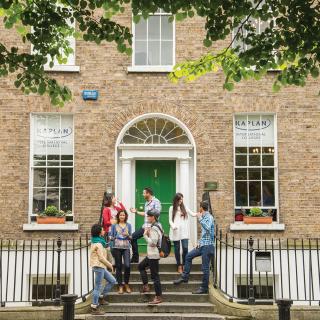 students in front of dublin school